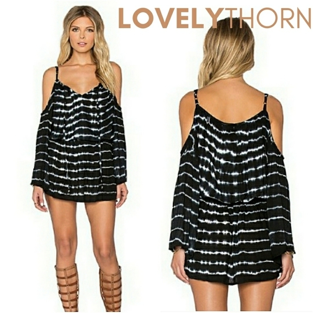 TIARE HAWAII // cold shoulder tie dye mini dress